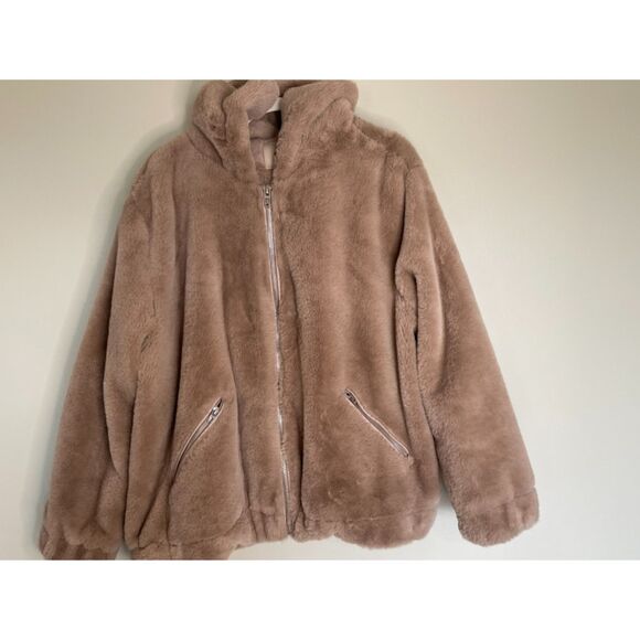 Blank NYC Faux Fur Coat Jacket with pockets Women's 3XL Neutral Cozy F60 - Picture 2 of 16